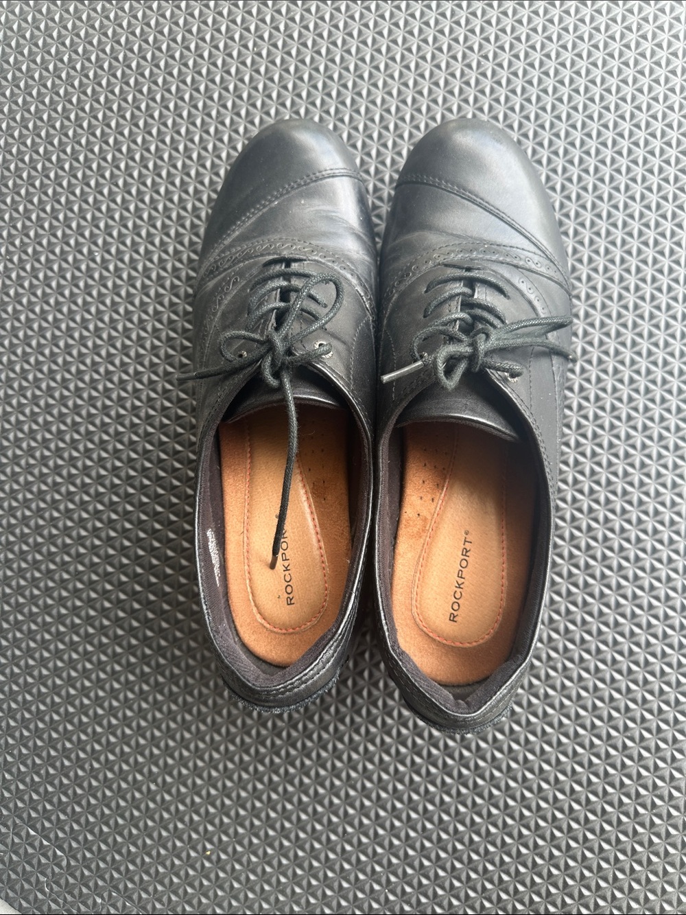 Rockport Black Leather Lace-Up Derby Shoes